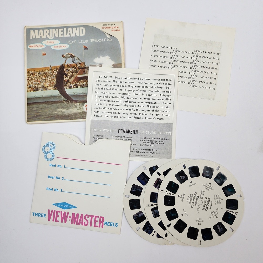 Vintage‎ View-Master 3D Stereo Reel Packet - Marineland